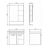 Зеркало Comforty Рига 60x80 00004142211CF правая с полочкой фото 3