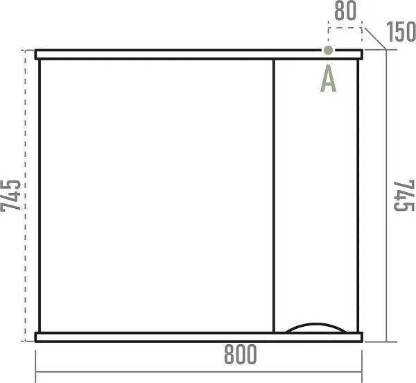 Зеркало Misty Атлантик 80x74 П-Атл-4080-050П правое с полочкой и подсветкой фото 6
