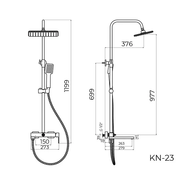 Душевая стойка KNOTLOR STABLE KN-23/BL фото 3