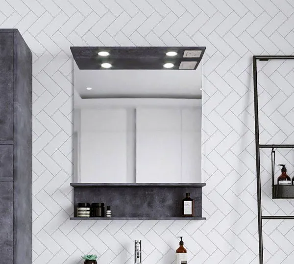 Зеркало Бриклаер Чили 70x90 4627125415166 с полочкой и подсветкой фото 1