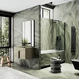 Шторка для ванны MaybahGlass 80x140 MGV-64-6ш профиль черный стекло бесцветное фото 1