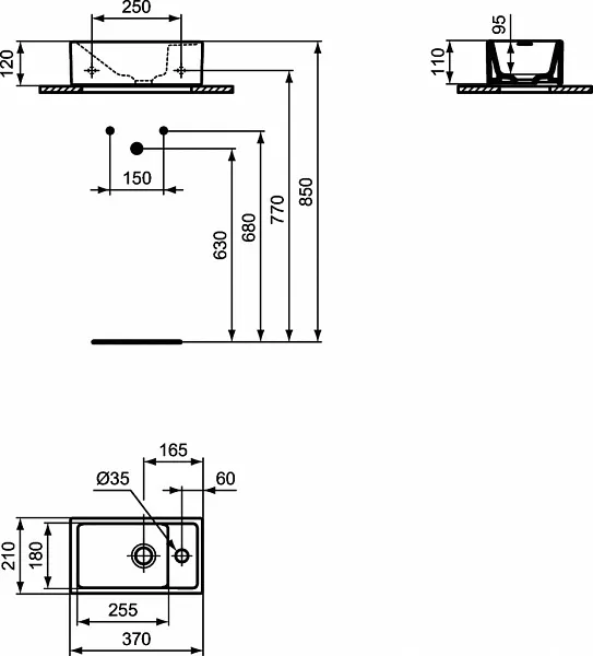 Раковина Ideal Standard Tempo 37 см E210901 фото 2