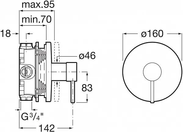 Смеситель Roca Lanta 5A2B11C00 для душа с внутренней частью фото 2