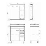Зеркало Comforty Марио 75x83,5 00003121624CF с подсветкой с полочкой фото 3