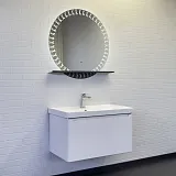 Зеркало Comforty Арзамас 80x80 00-00014152CF с подсветкой с полочкой фото 3