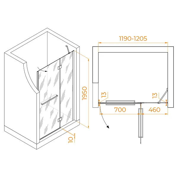 Душевая дверь RGW Hotel 350600812-11 фото 4