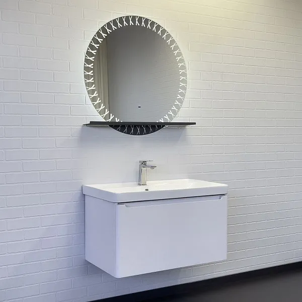 Зеркало Comforty Арзамас 80x80 00-00014152CF с подсветкой с полочкой фото 3