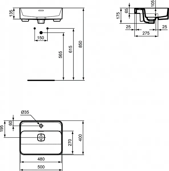 Раковина Ideal Standard Strada II 50 см T299301 фото 3