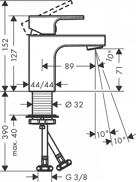 Смеситель Hansgrohe Vernis Shape 71567000 для раковины фото 2