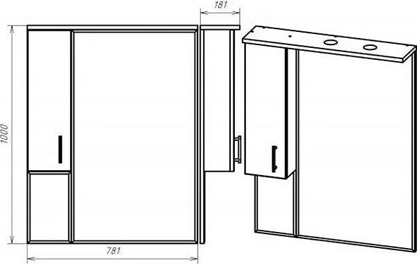 Зеркало-шкаф Misty Амбра 78х100 П-Амб0280-0322ЯЛ с подсветкой левое фото 3
