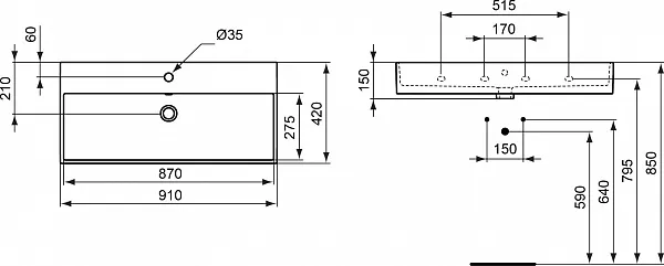 Раковина Ideal Standard Strada 91 см K078601 фото 7