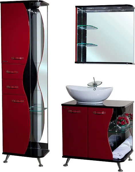 Зеркало Bellezza Рио 70 L красное с черным фото 2