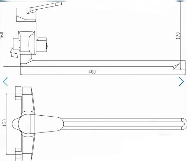 Смеситель Boch Mann CK-Z18B8 7306 для ванны с душем фото 2