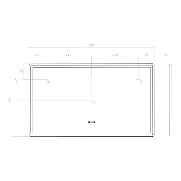 Зеркало Vigo Geometry Step 70x120 4630297361988 с подсветкой фото 7