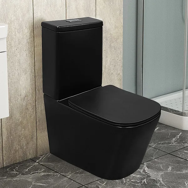 Унитаз-компакт Azario Black King AZ-8303D напольный безободковый с сиденьем микролифт фото 15