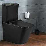 Унитаз-компакт Azario Quadro AZ-2175-MB напольный безободковый с сиденьем микролифт фото 2
