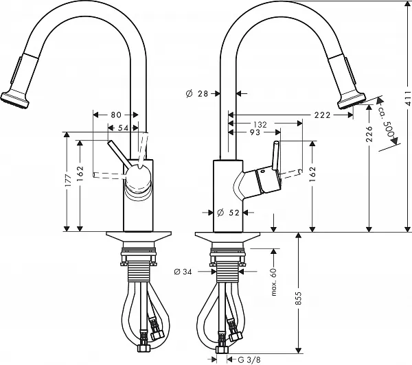 Смеситель Hansgrohe Talis M52 14877000 для кухонной мойки фото 12