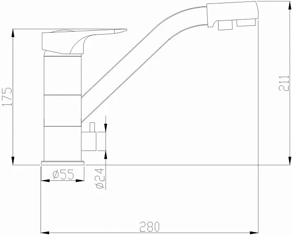 Смеситель Steel Hammer SH 321 BLACK BR для кухонной мойки фото 2