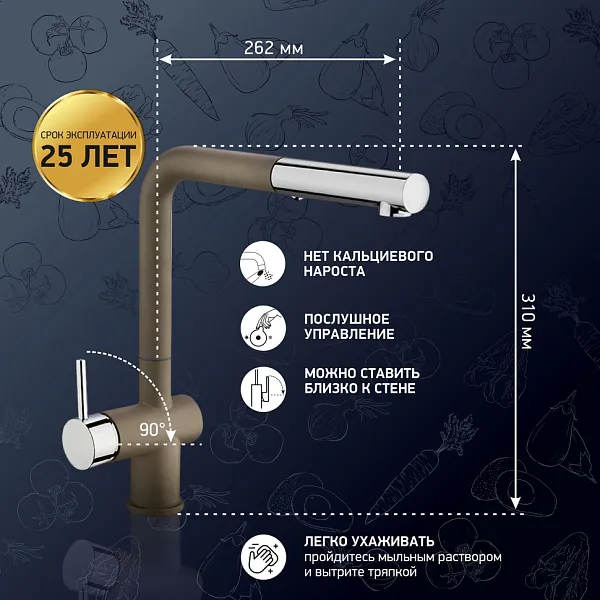 Смеситель для кухонной мойки PAINI Cox HD72566CR1KM фото 2