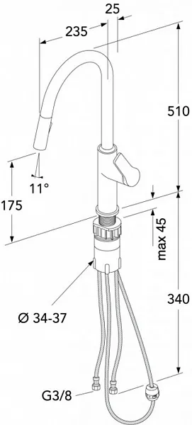 Смеситель Gustavsberg Epic GB41209959 53 для кухонной мойки фото 3