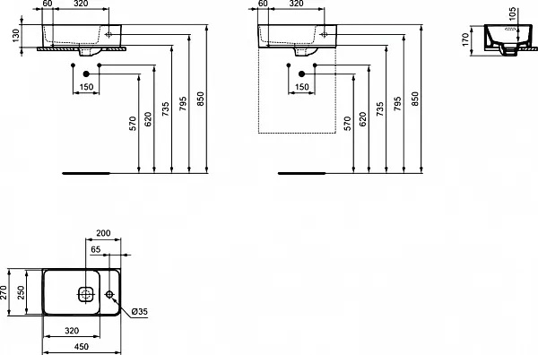 Раковина Ideal Standard Strada II 45 см T299401 фото 5