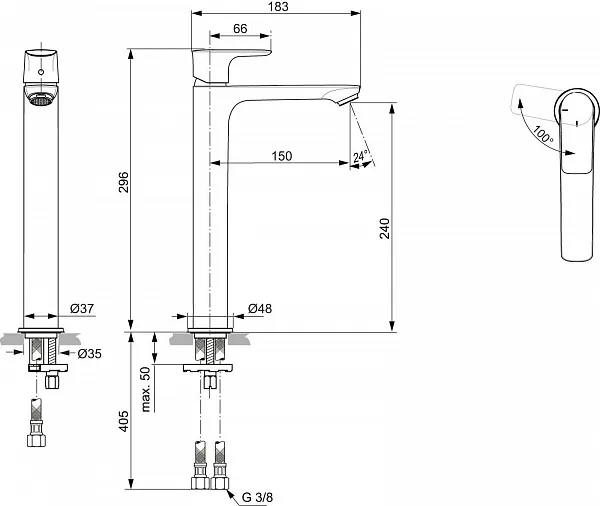 Смеситель Ideal Standard Connect Air A7028GN для раковины-чаши фото 2
