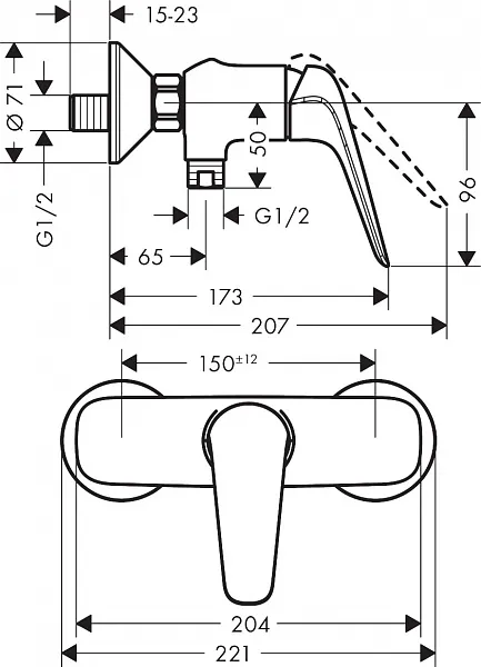 Смеситель Hansgrohe Novus 71060000 для душа фото 4