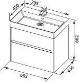 Тумба с раковиной Aquanet Бруклин 70 (00203959+Sanovit 198207) фото 4