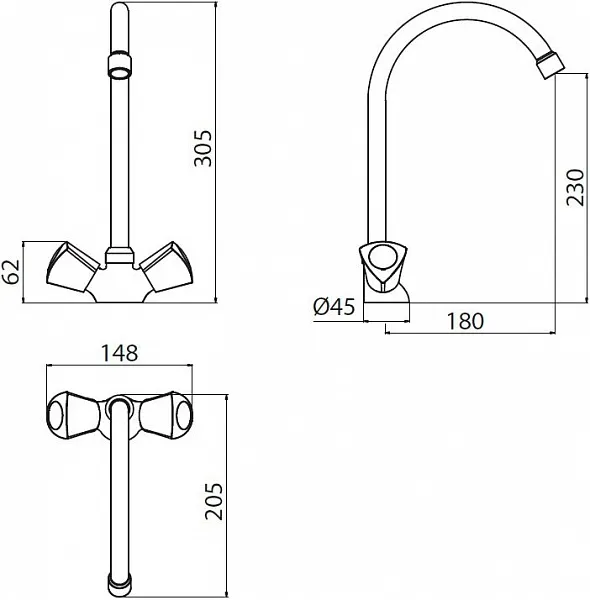 Смеситель Damixa Object HFON00000 для кухонной мойки фото 2
