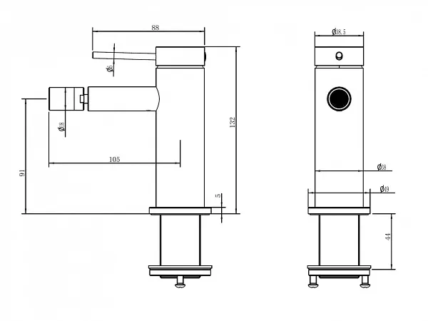 Смеситель для биде ABBER Emotion 316 AF8824BRG фото 2
