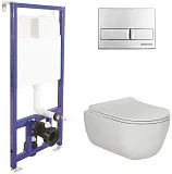 Унитаз безободковый с инсталляцией и кнопкой смыва Berges Wasserhaus Novum L3 047213 фото 1