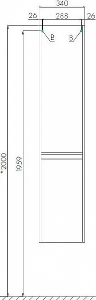 Шкаф-пенал Акватон Лондри 34x160 см белый 1A236203LH010 фото 4