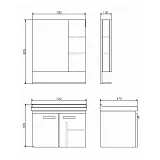 Зеркало Comforty Рига 70x80 00004142212CF правая с полочкой фото 3