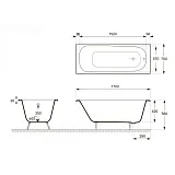 Ванна чугунная Delice Continental 170x70 DLR230613R-AS с отверстиями под ручки и антискользящим покрытием фото 2