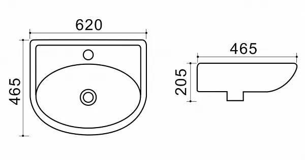Раковина Azario 65 см TEO-60 фото 3