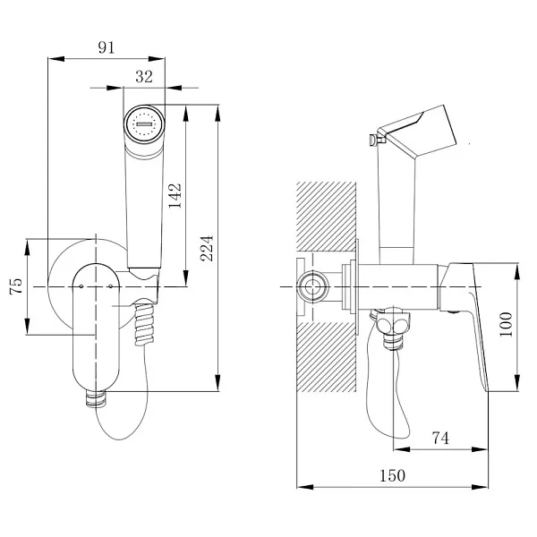 Гигиенический душ VODA Shore SHR01B фото 3