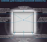 Зеркало Wellsee 7 Rays' Spectrum 75x75 см 172200440 c фронтальной подсветкой фото 3
