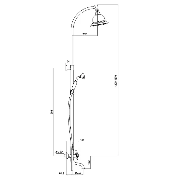 Душевая стойка TIMO Nelson SX-1090 antique фото 2