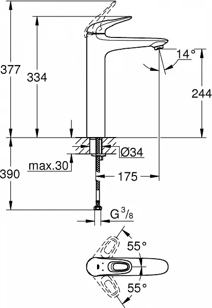 Смеситель Grohe Eurostyle 23570003 для раковины-чаши фото 7