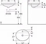 Раковина Geberit VariForm 55 см 500.720.01.2 фото 3