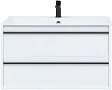 Мебель для ванной Aquanet Lino 90 подвесная белая матовая фото 6