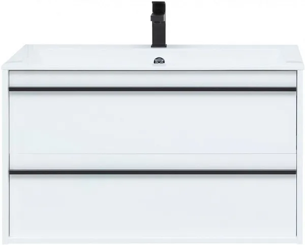 Мебель для ванной Aquanet Lino 90 подвесная белая матовая фото 6