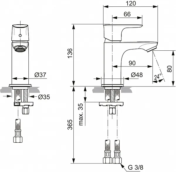 Смеситель Ideal Standard Connect Air A7018GN для раковины фото 2