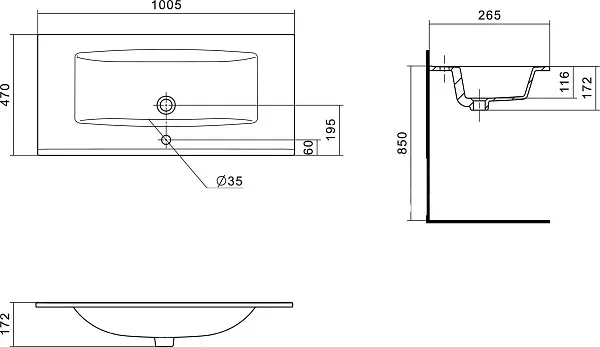 Раковина Santek Элина 101 см 1WH501627 фото 4