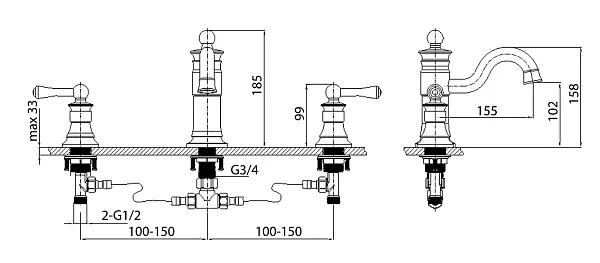 Смеситель для раковины TIMO Adelia 6021/00F фото 2