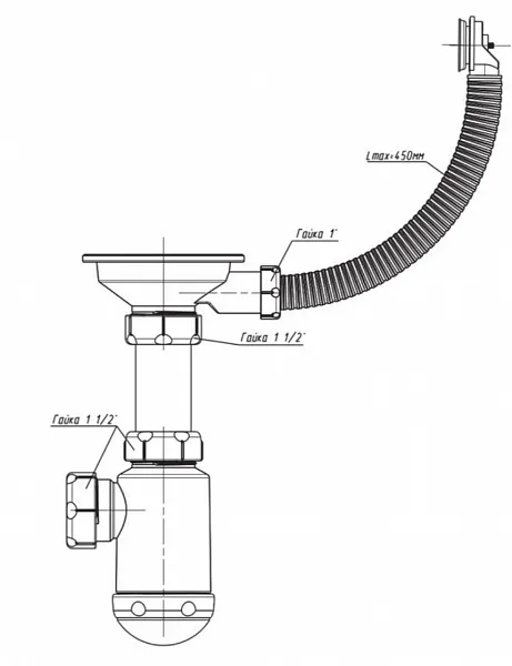 Сифон GranFest СНР 370-11-01 PROMO для кухонной мойки фото 2