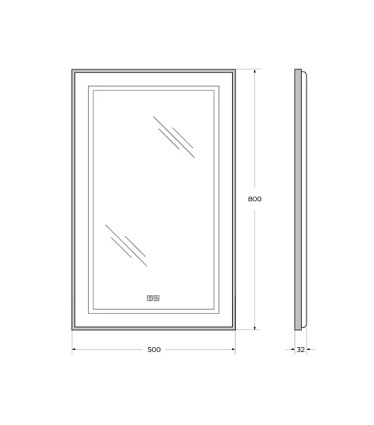Зеркало BelBagno Kraft 50x80 SPC-KRAFT-500-800-LED-TCH-WARM-NERO с подсветкой фото 8