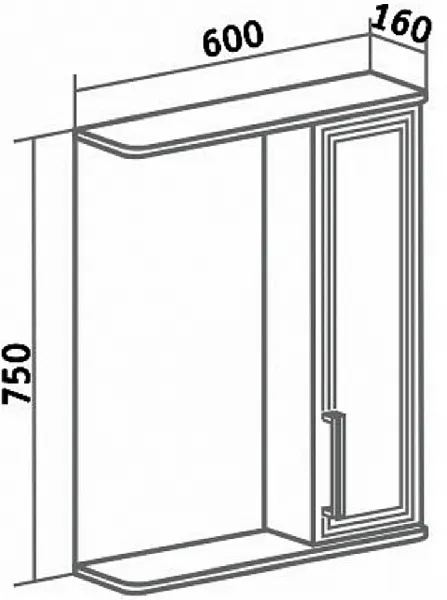 Мебель для ванной Runo Олимпия 60 напольная/подвесная правая фото 7