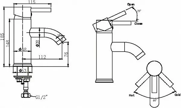 Смеситель Bravat Slim F1332366CP-RUS для раковины фото 2