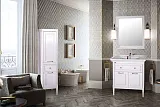 Зеркало ASB-Woodline Гранда 57x85 11483 белое патина серебро с полочкой фото 7